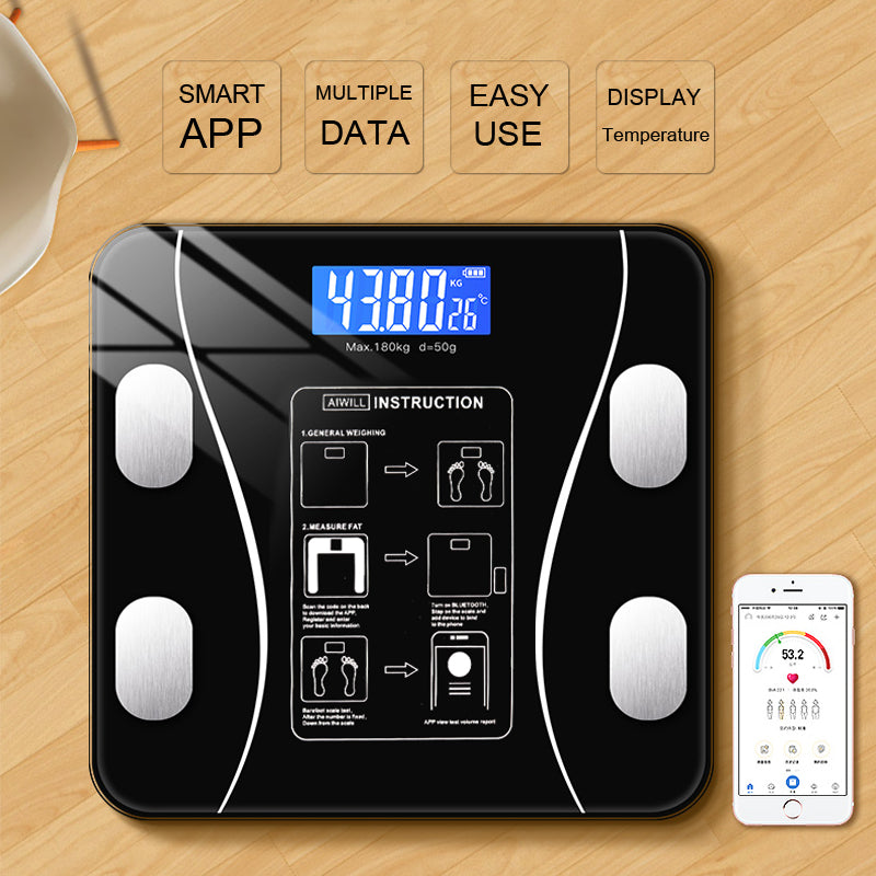 Smart Body Fat Scale – Digital Wireless Bathroom Scale with BMI & Body Composition Analyzer, Bluetooth App Compatible