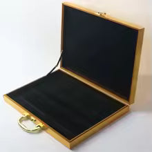 24-Piece Cutlery Organizer Box – Anti-Oxidation Wood Storage – Gold & Black