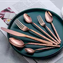 Stainless Steel Western Cutlery Set – Fork, Spoon & Knife Dinner & Dessert Set | Steak Knife Tableware