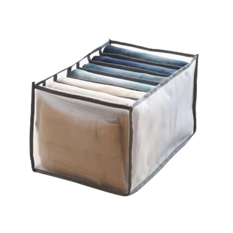 7-Compartment Clothing Organizer – Jeans, Pants & Socks Storage Box