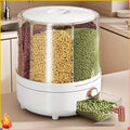 360° Rotating Airtight Food Storage Container – Moisture-Proof Kitchen Organizer for Rice, Cereal & Snacks