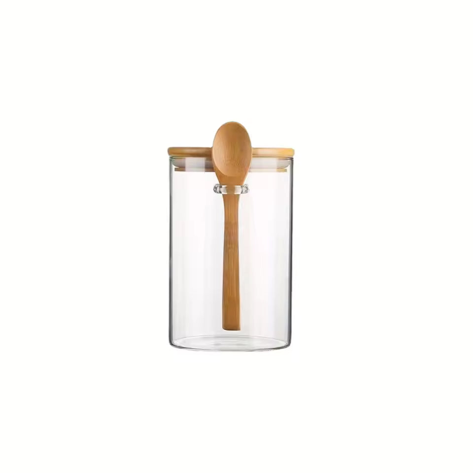 Airtight Glass Jars with Lids & Spoon – 16oz Overnight Oats Containers (1–4 Pack)