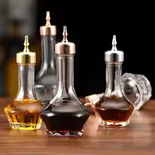 Vintage Glass Bitters Bottle with Stainless Steel Pourer | 30ml & 50ml – Bar & Cocktail Accessory