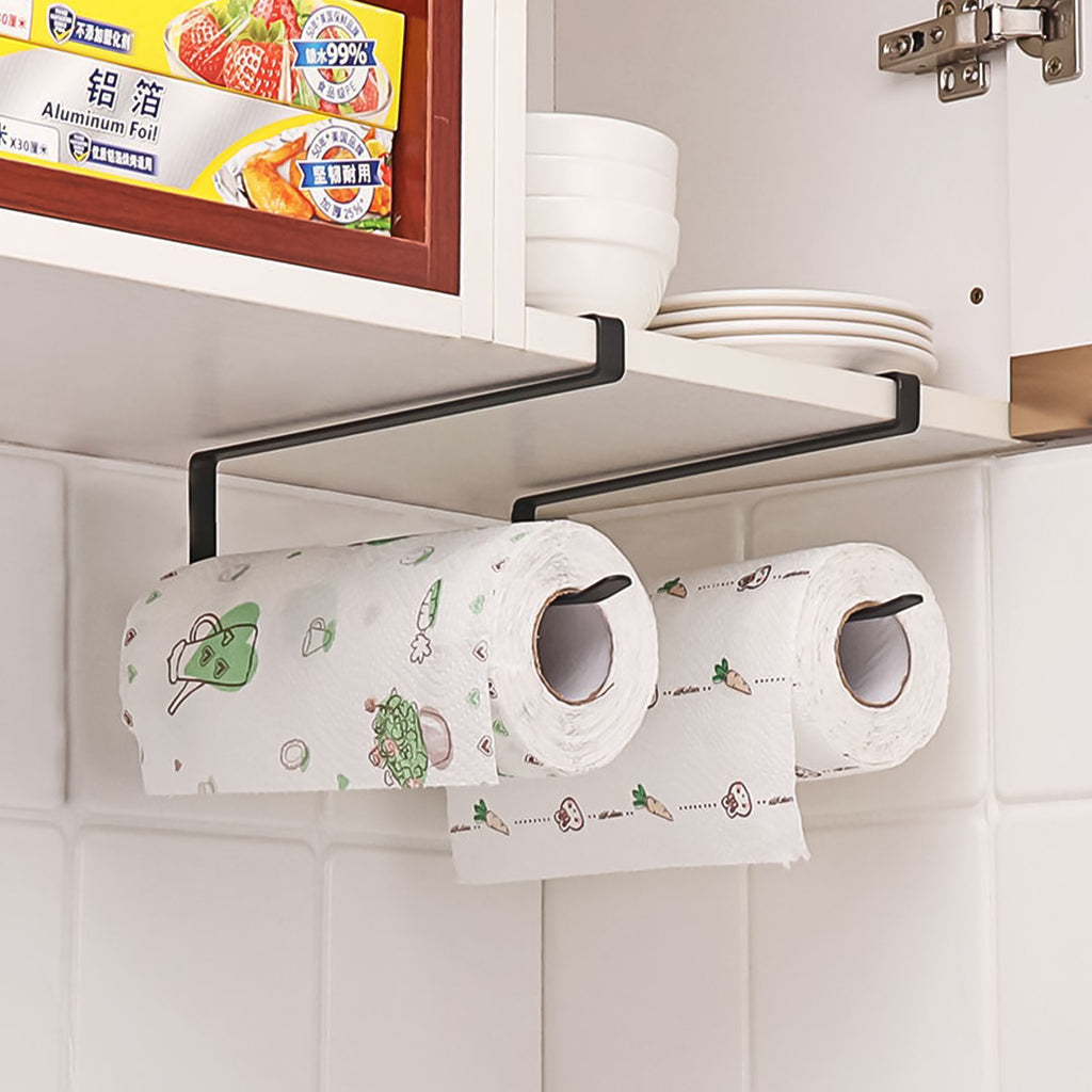 No-Drill Paper Towel Holder – Adhesive Wall-Mounted Roll Dispenser & Cabinet Organizer for Kitchen