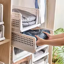 Foldable Plastic Storage Box – Stackable Large Capacity Organizer for Clothes & Home Essentials