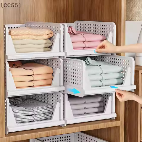 Foldable Plastic Storage Box – Stackable Large Capacity Organizer for Clothes & Home Essentials