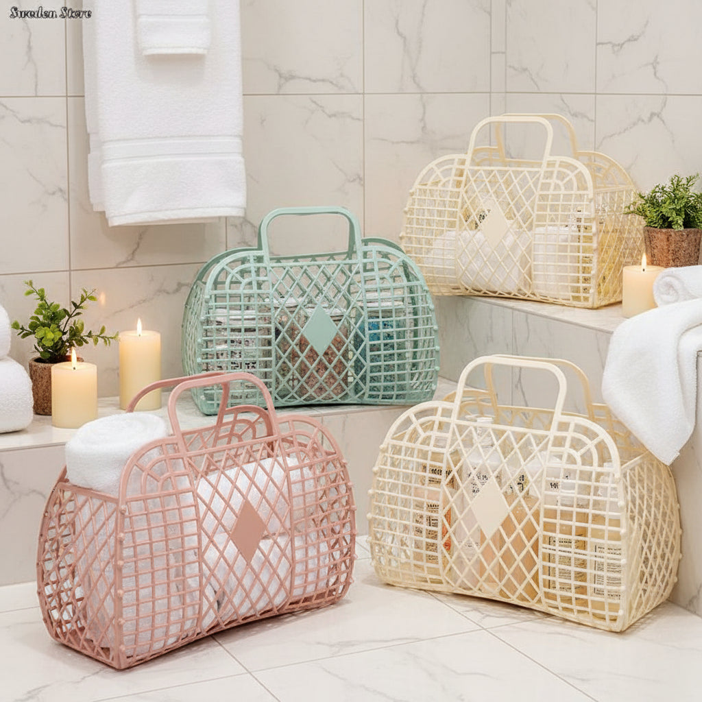 Removable Shower Caddy – Plastic Storage Basket for Bathroom & Bathtub