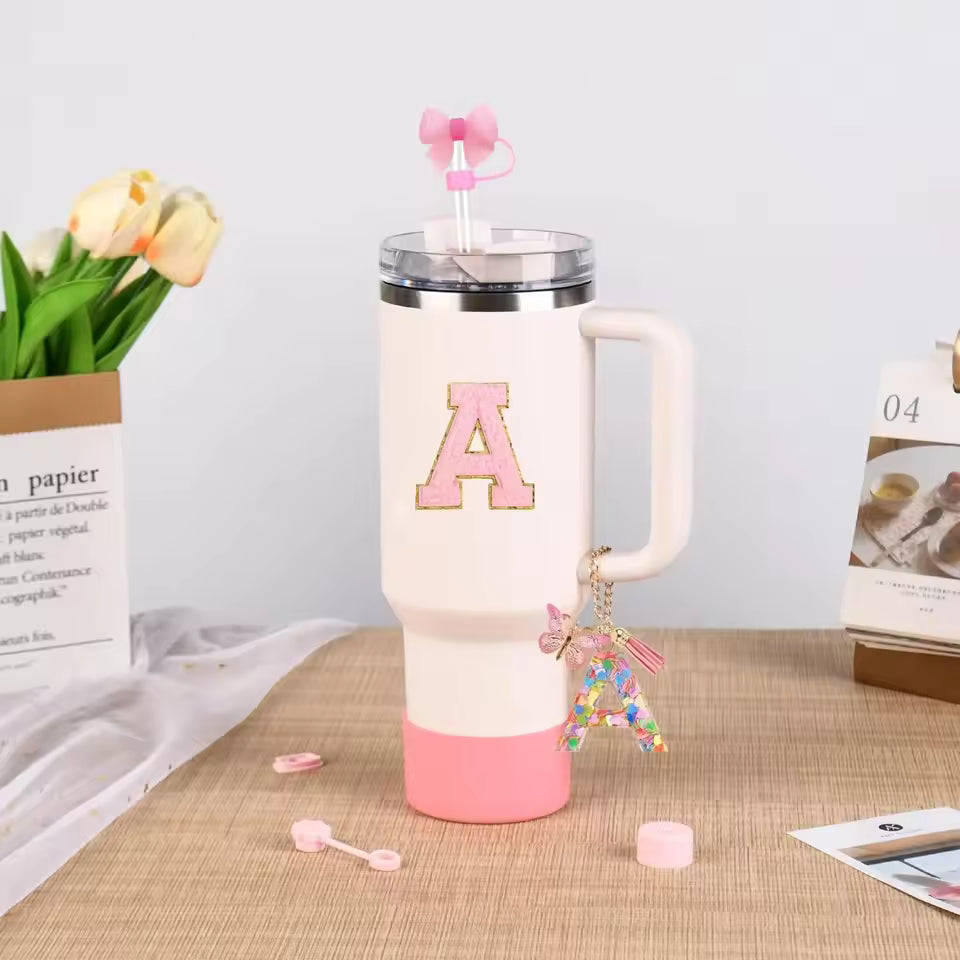 7-Piece Stanley Cup Accessories Set for 30oz & 40oz – Lid with Straw, Straw Cover, Leak-Proof Lock, Letter Keychain & Sticker