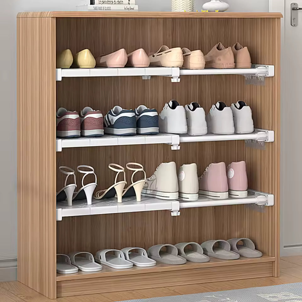Adjustable Cabinet Shelf Organizer – Expandable Tension Rod Divider for Kitchen & Closet, Space-Saving DIY Storage
