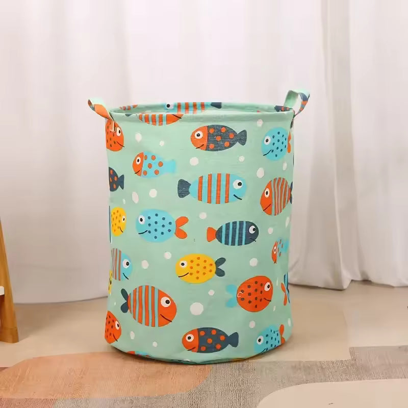 Large Foldable Laundry Basket – Portable Cotton & Linen Storage Hamper for Clothes & Toys