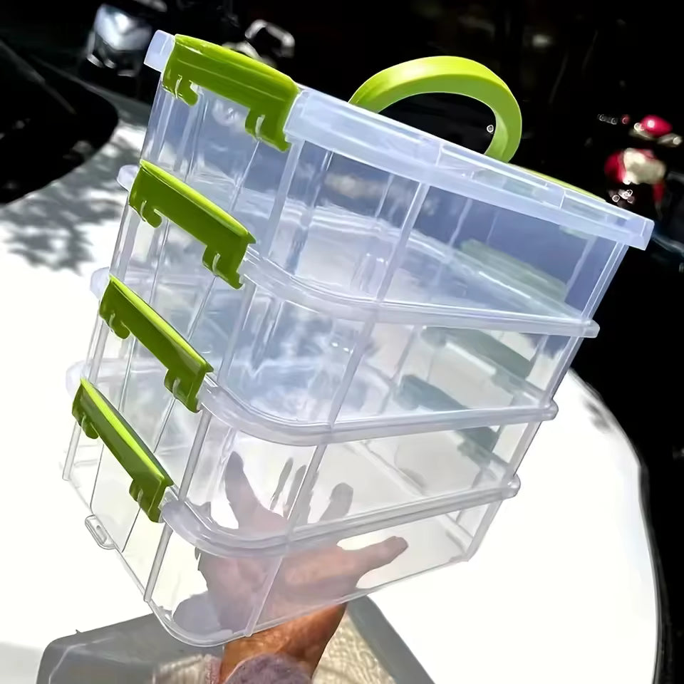 4-Layer Stackable Clear Plastic Drawer Organizers with Dividers