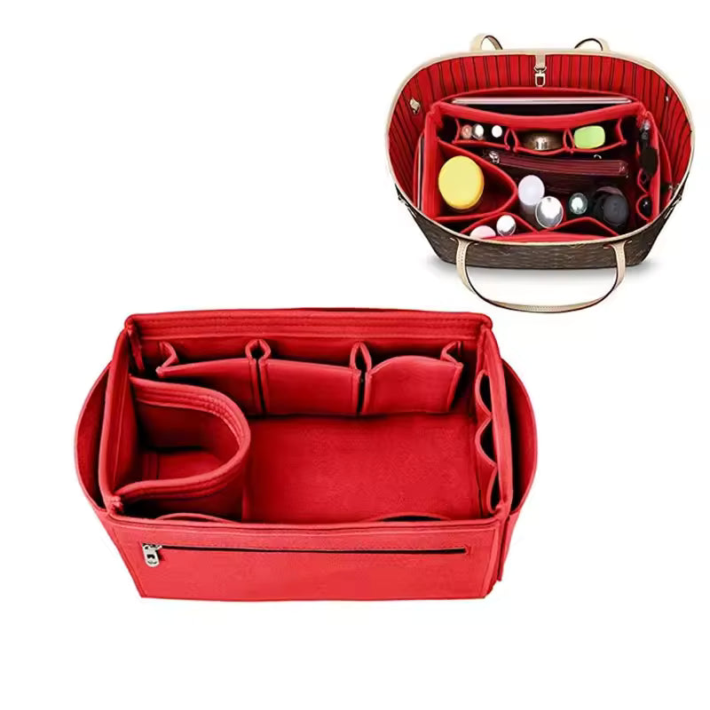 Felt Makeup Organizer Bag Insert | Travel Cosmetic Pouch for Speedy & Neverfull