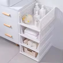 Foldable Plastic Storage Box – Stackable Large Capacity Organizer for Clothes & Home Essentials