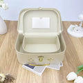 2-Piece Retro Beige Gift Box Set – Elegant Storage Boxes with Gold Handle & Lock