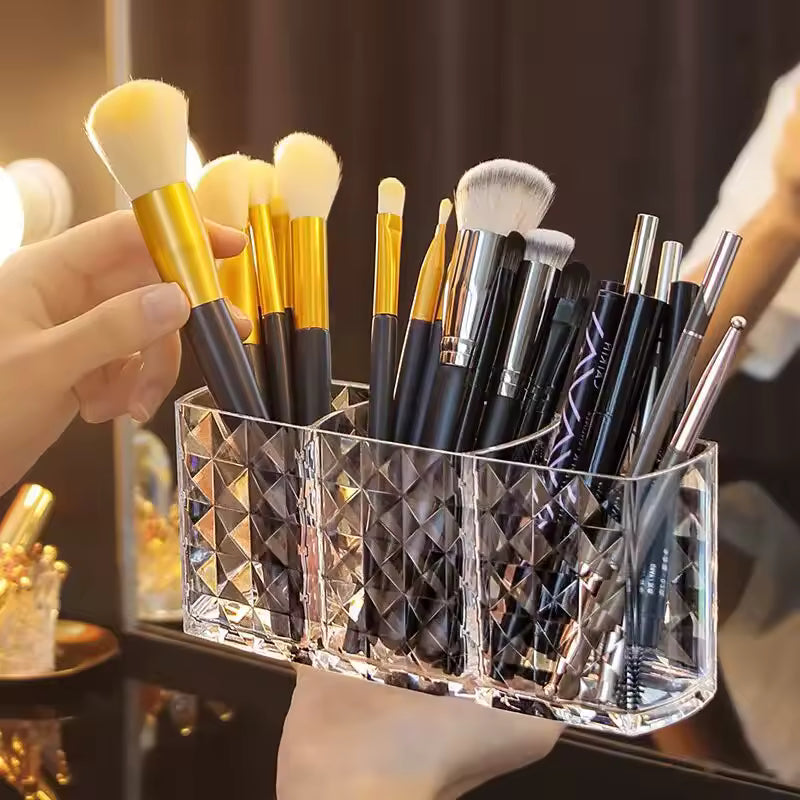 Diamond Pattern Mirror Cabinet – Cosmetic & Lipstick Organizer for Bathroom