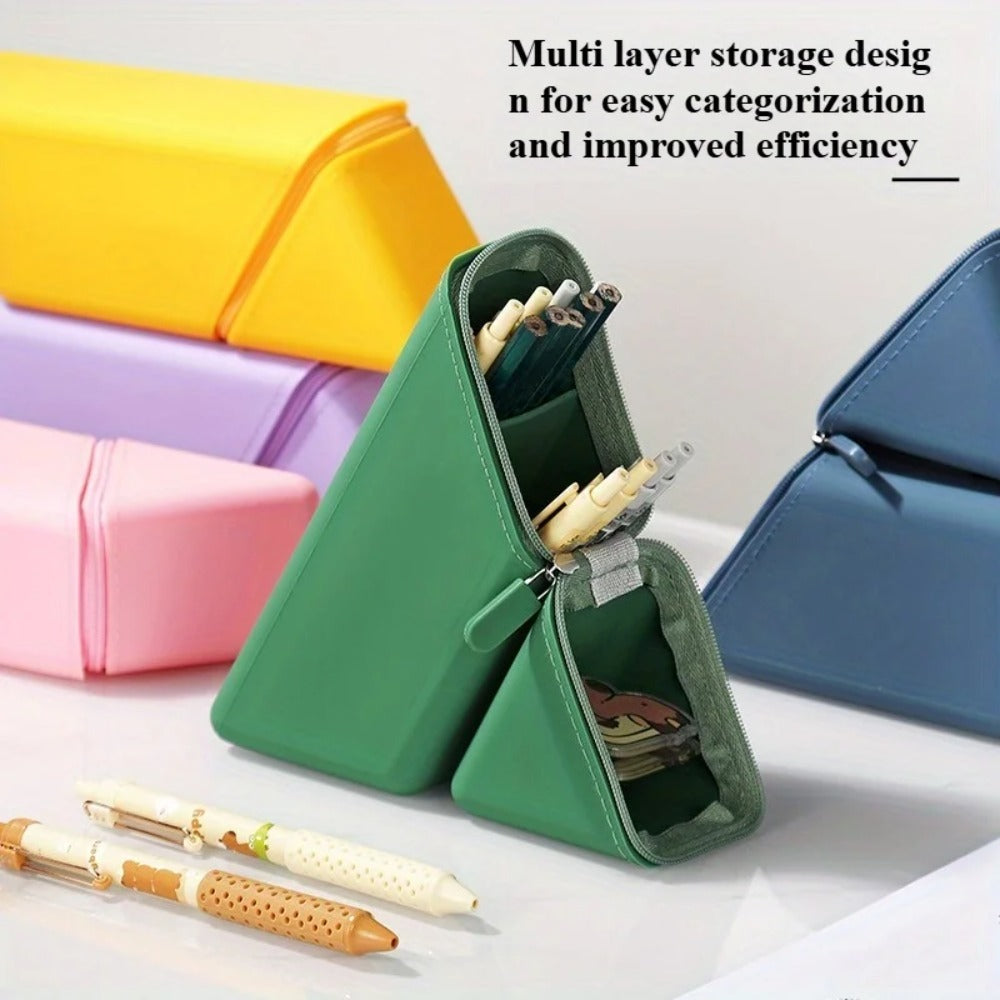 Elegant Silicone Pen Holder – Foldable Desk Organizer for Office & Study