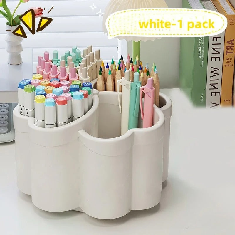 4-Compartment Desk Organizer Box – Office & Stationery Storage Container