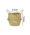 Seagrass Print Hanging Wicker Basket – Decorative Wall Storage Organizer