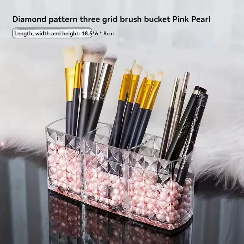 Diamond Pattern Mirror Cabinet – Cosmetic & Lipstick Organizer for Bathroom