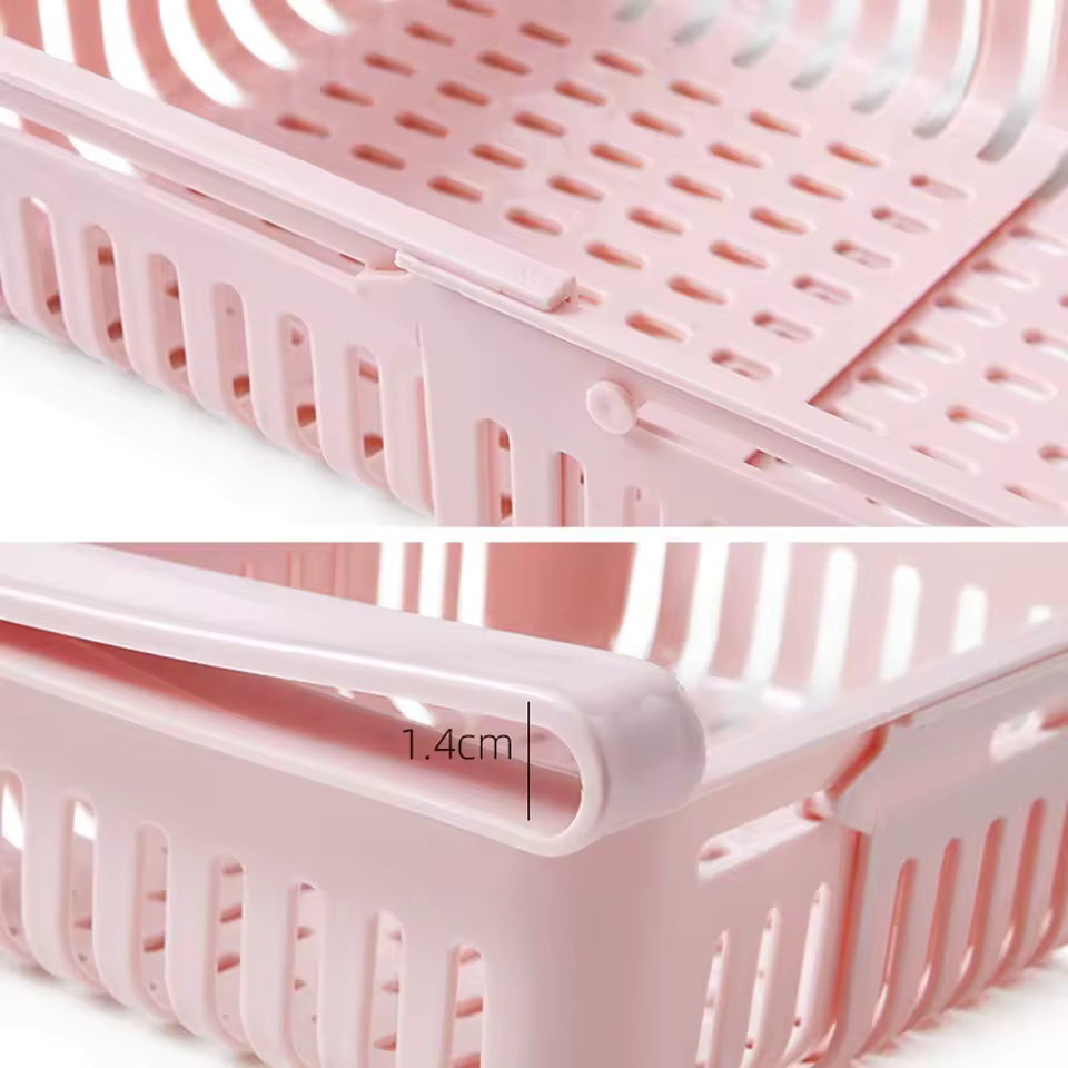Expandable Fridge Organizer Drawer – Stackable Pull-Out Storage Bin for Refrigerator Shelves