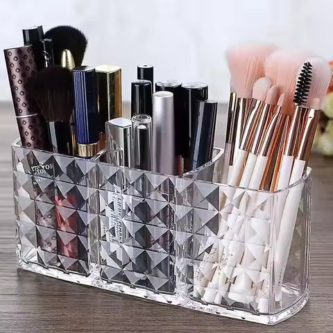Diamond Pattern Mirror Cabinet – Cosmetic & Lipstick Organizer for Bathroom