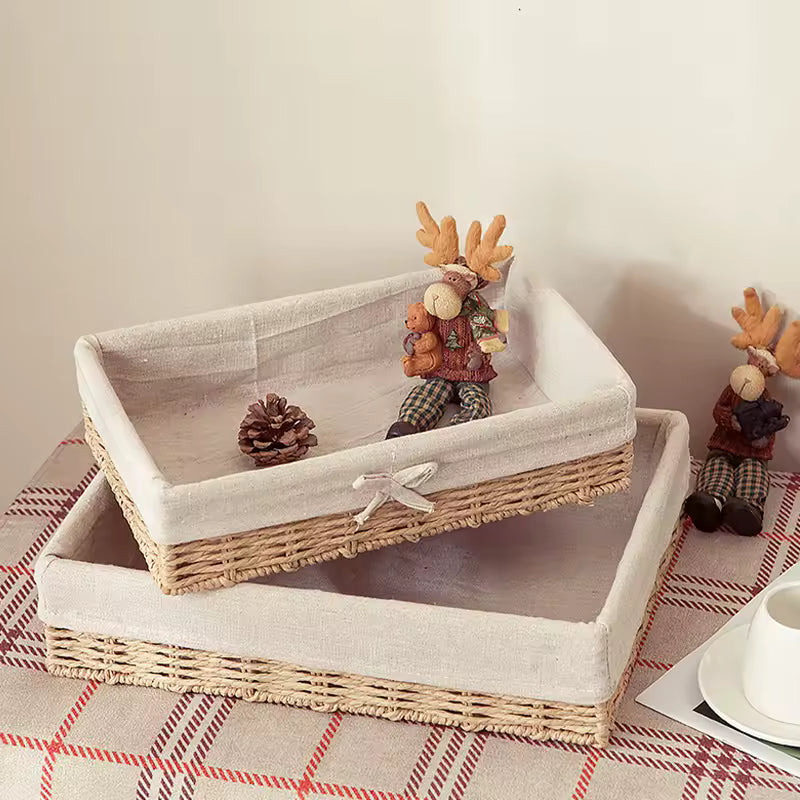 Set of 6 Handmade Storage Baskets – Multifunctional Desk Organizer for Snacks & Essentials