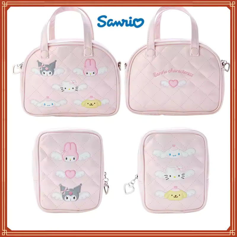 Sanrio Dream Angel Pink Diamond Storage Bag – Kuromi, My Melody & Hello Kitty Embroidered Organizer Pouch