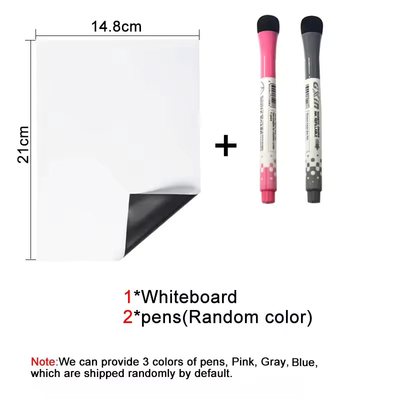 Magnetic A5 Whiteboard for Fridge – Reusable Dry Erase Memo Board with Flexible Magnetic Stickers