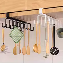 Double Row No-Drill Mug Hooks – Cabinet Shelf Cup & Mug Hanger Rack
