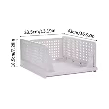 Foldable Plastic Storage Box – Stackable Large Capacity Organizer for Clothes & Home Essentials
