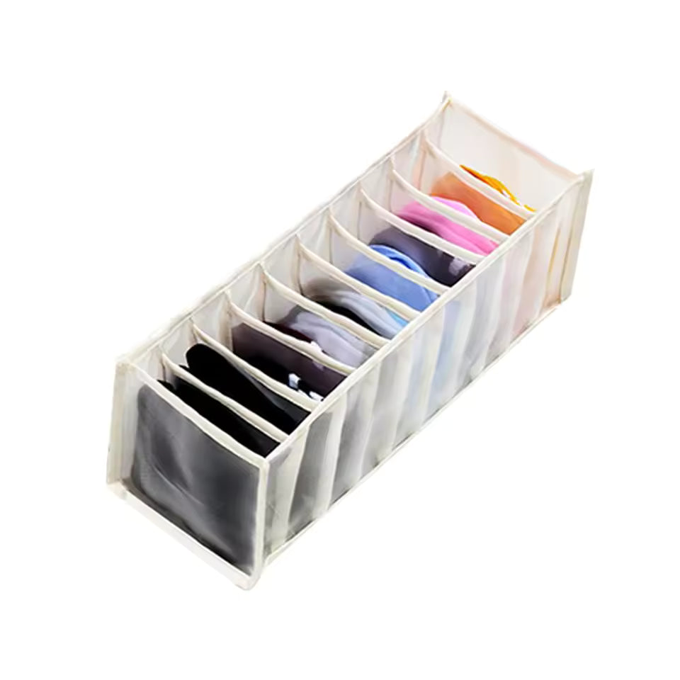 7-Compartment Clothing Organizer – Jeans, Pants & Socks Storage Box