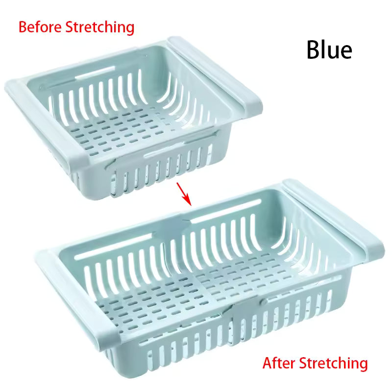 Expandable Fridge Organizer Drawer – Stackable Pull-Out Storage Bin for Refrigerator Shelves