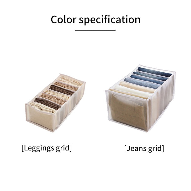 7-Compartment Clothing Organizer – Jeans, Pants & Socks Storage Box