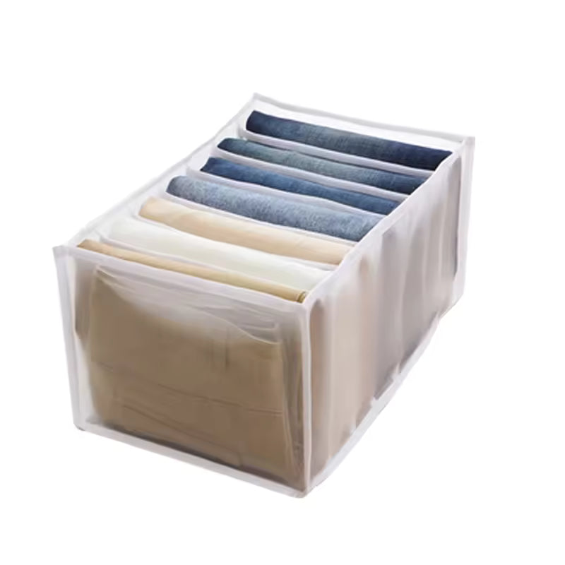 7-Compartment Clothing Organizer – Jeans, Pants & Socks Storage Box