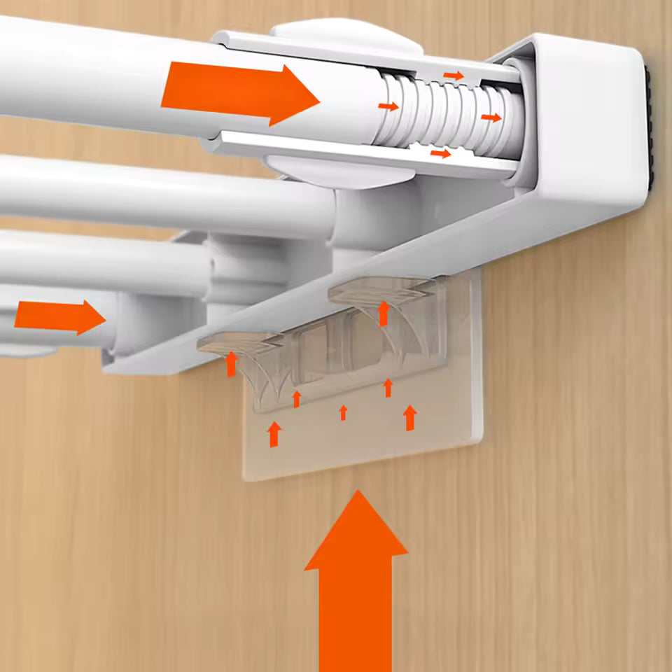 Adjustable Cabinet Shelf Organizer – Expandable Tension Rod Divider for Kitchen & Closet, Space-Saving DIY Storage