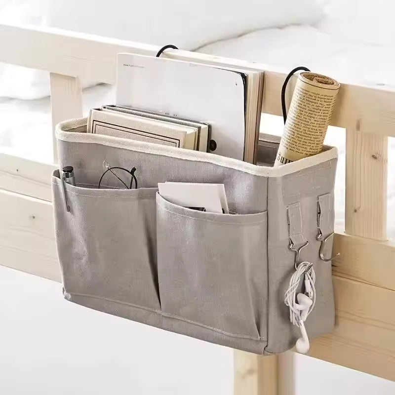 Bedside Hanging Storage Basket – Bed Headboard Organizer for Bedroom Essentials