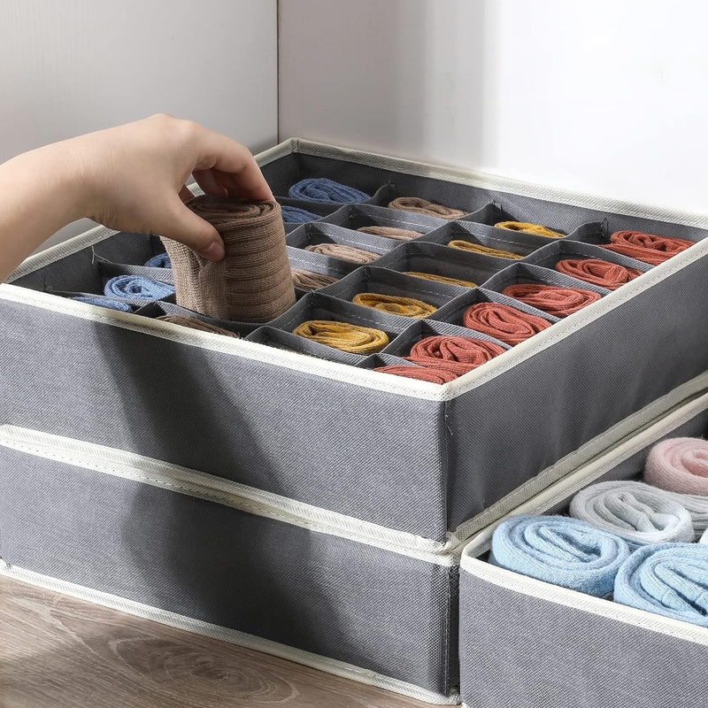 Foldable Drawer Organizer – Storage Box for Underwear, Socks, Bras, Pants, Scarves & Ties