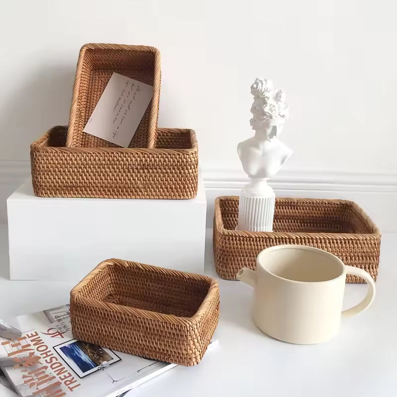 Handwoven Wicker Storage Basket – Multipurpose Tray for Fruits, Bread & Snacks