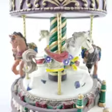 Carousel Music Box – Christmas Gift – Creative Resin Craft – Decorative Rotating Ornament