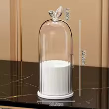 360° Rotating Makeup Brush Organizer with Transparent Dustproof Cover – Waterproof Cosmetic Storage Box