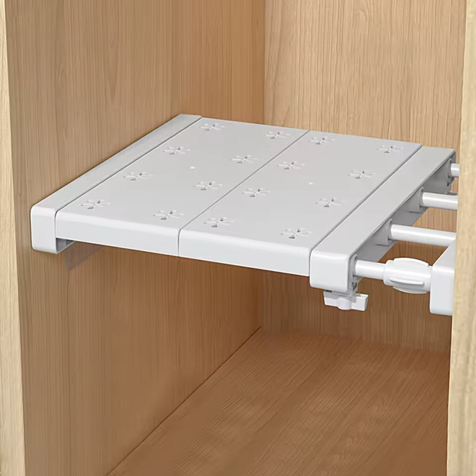 Adjustable Cabinet Shelf Organizer – Expandable Tension Rod Divider for Kitchen & Closet, Space-Saving DIY Storage
