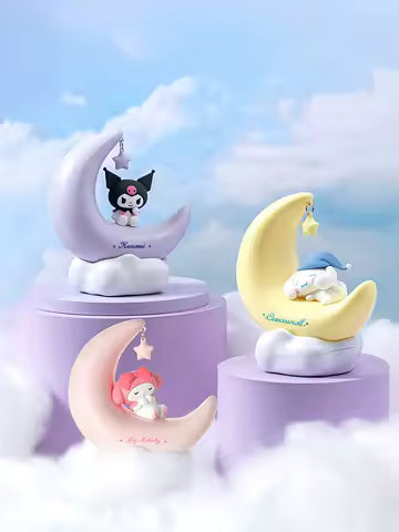 Authentic LED Sanrio Night Light – Kuromi & Cinnamoroll Crescent Dream Decor