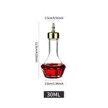 Vintage Glass Bitters Bottle with Stainless Steel Pourer | 30ml & 50ml – Bar & Cocktail Accessory