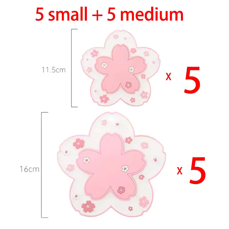 Kawaii Pink Sakura Silicone Coaster – Cute Floral Cup Holder for Coffee, Tea & Drinks