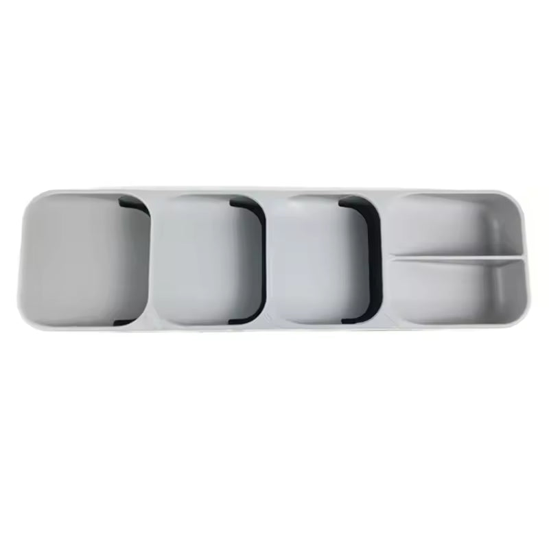 Cutlery Drawer Organizer Tray – Kitchen Utensil & Knife Holder with Spice Jar Compartments