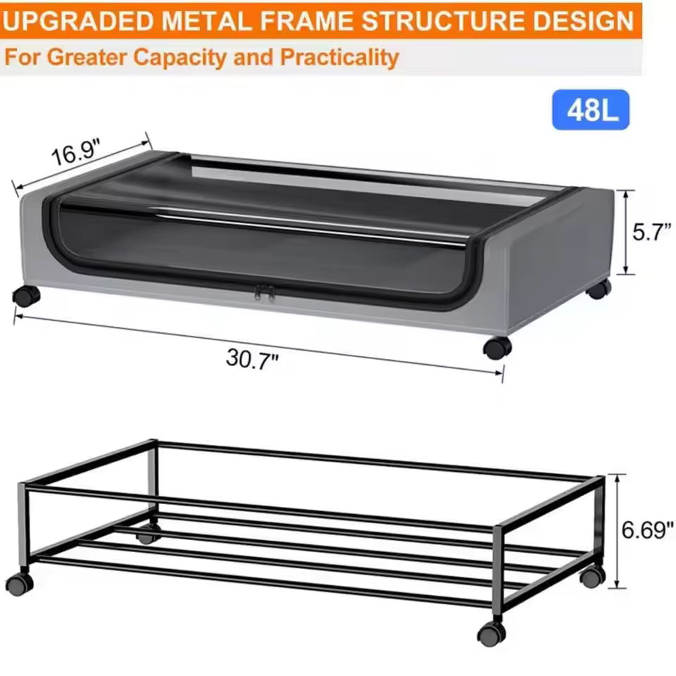 Rolling Under Bed Storage Box – Clothes & Blankets