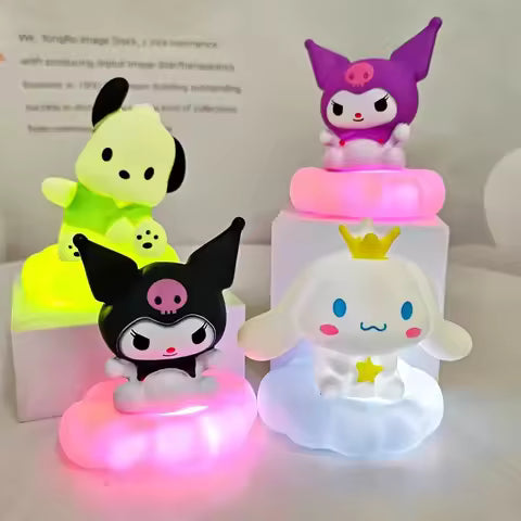Authentic LED Sanrio Night Light – Kuromi & Cinnamoroll Crescent Dream Decor