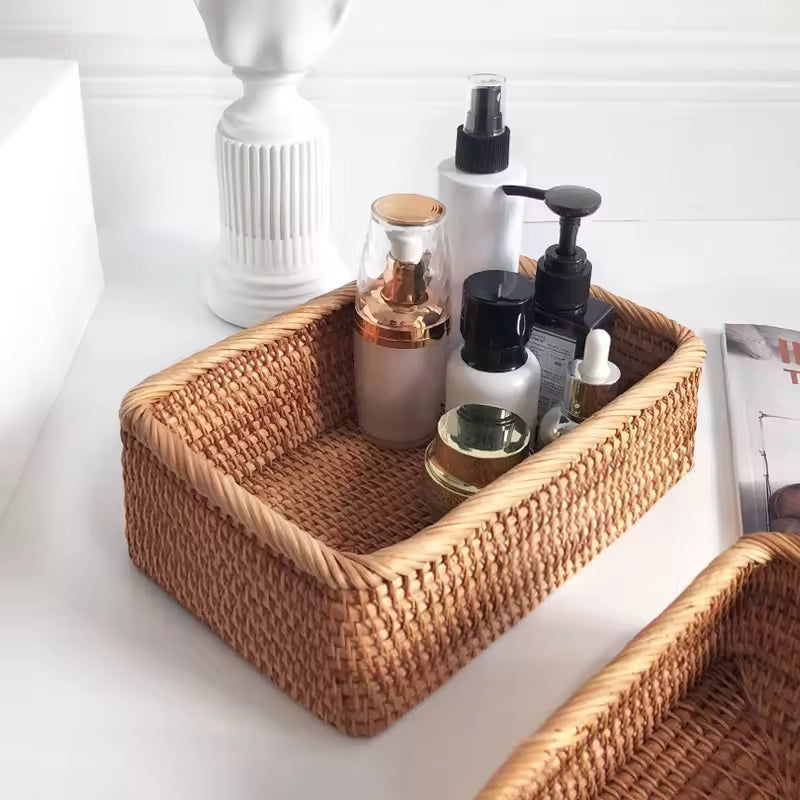 Handwoven Wicker Storage Basket – Multipurpose Tray for Fruits, Bread & Snacks
