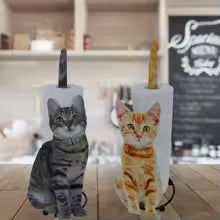 Cat Toilet Paper Holder – Decorative Metal Roll Stand for Bathroom & Kitchen