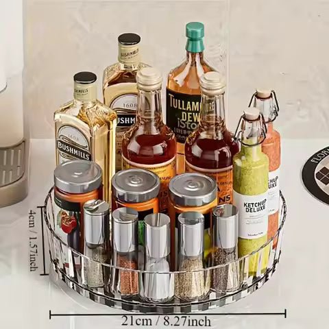 Premium Bamboo Kitchen Organizer – Minimalist Multi-Compartment Rack for Spices, Oils & Sauces